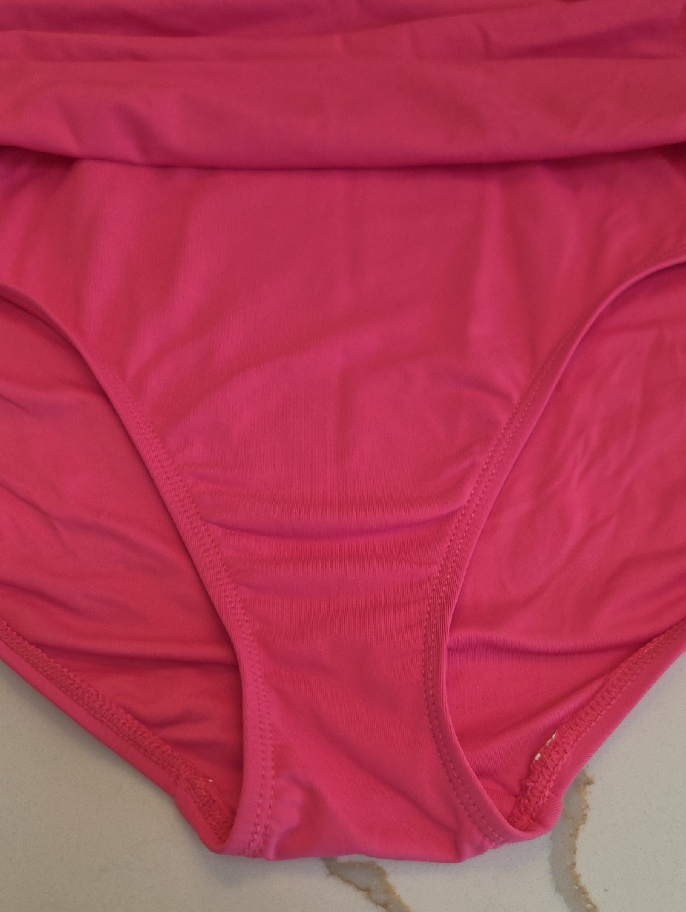 Anne Cole Pink Ruched Bandeau One Piece Swimsuit Twist Front Strapless Size 6 - Picture 6 of 6